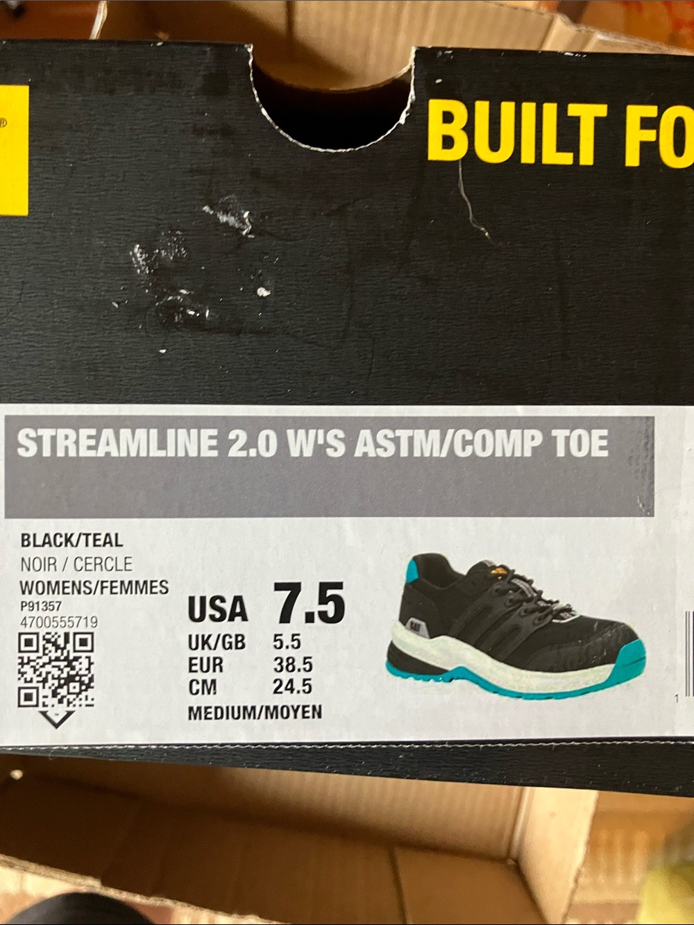 Caterpillar Black and Teal Athletic Sneakers